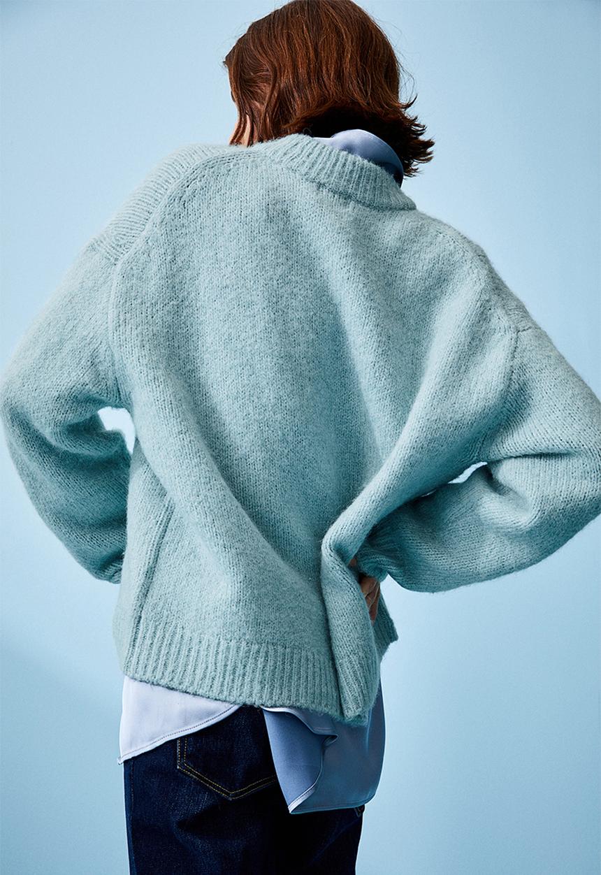 H&M - Oversized jumper - light turquoise