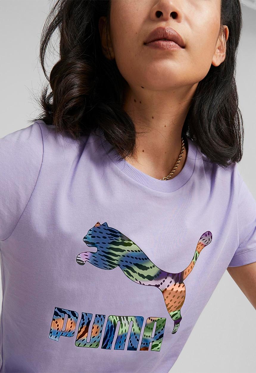 PUMA - Classics logo infill tee - vivid violet