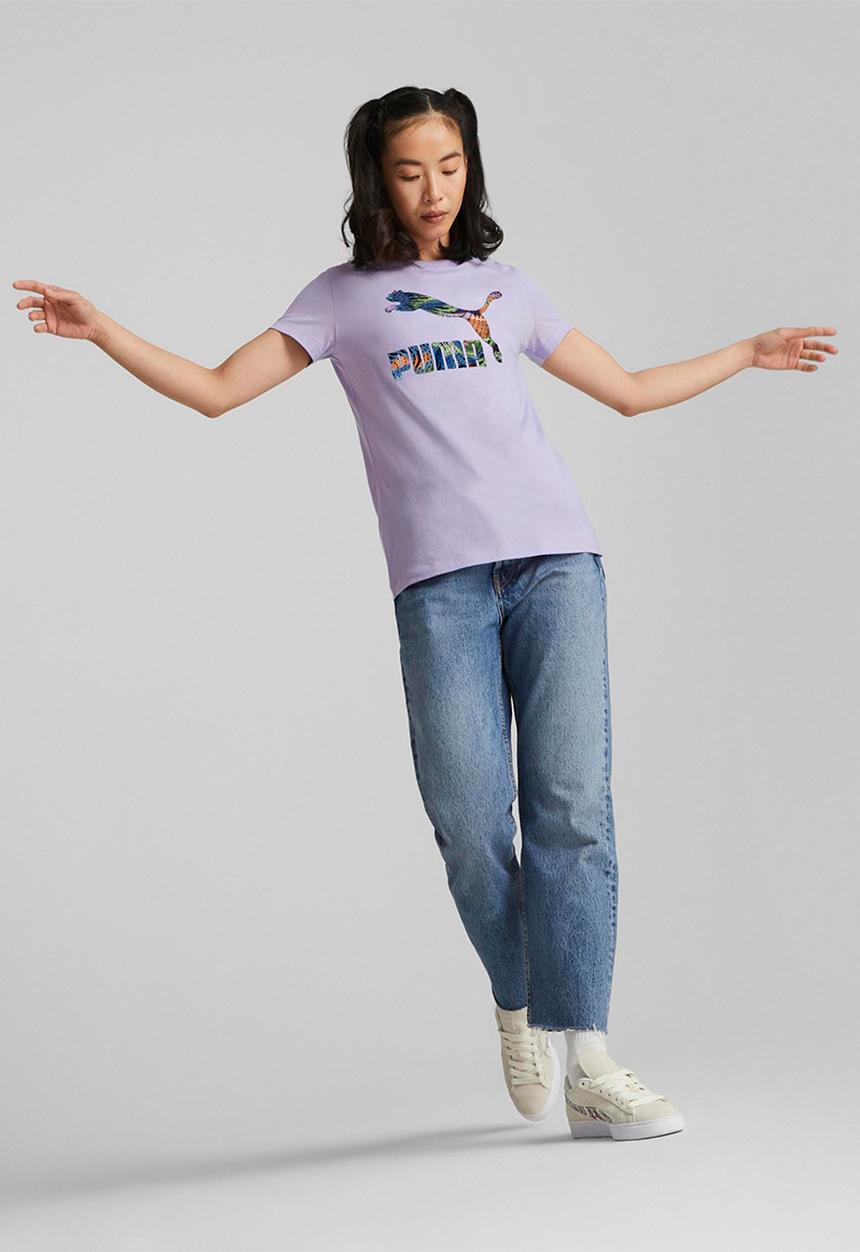 PUMA - Classics logo infill tee - vivid violet