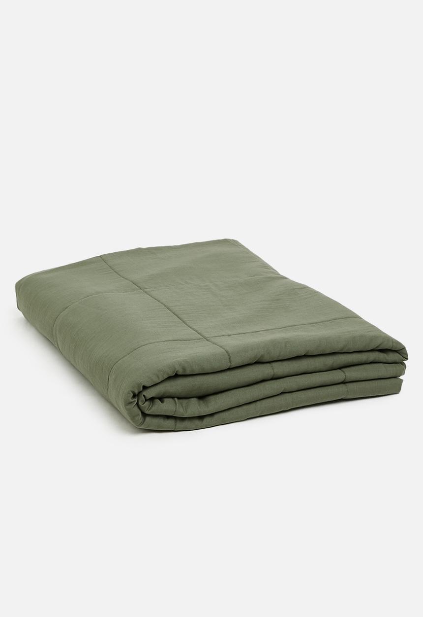 Sixth Floor - Washed cotton quilt - army green