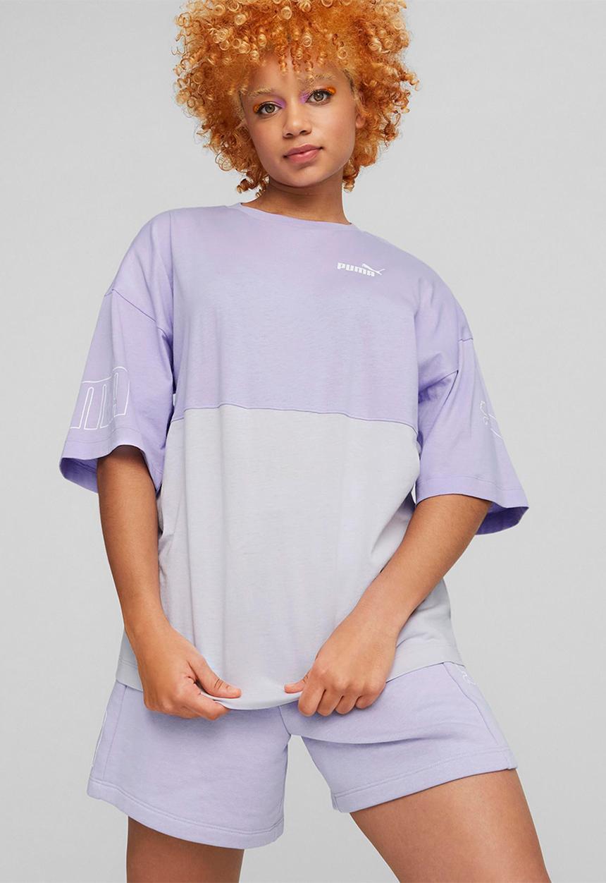 PUMA - Puma power colorblock tee - vivid violet