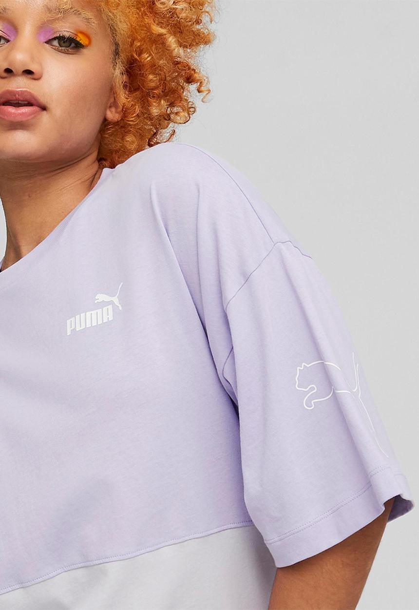 PUMA - Puma power colorblock tee - vivid violet