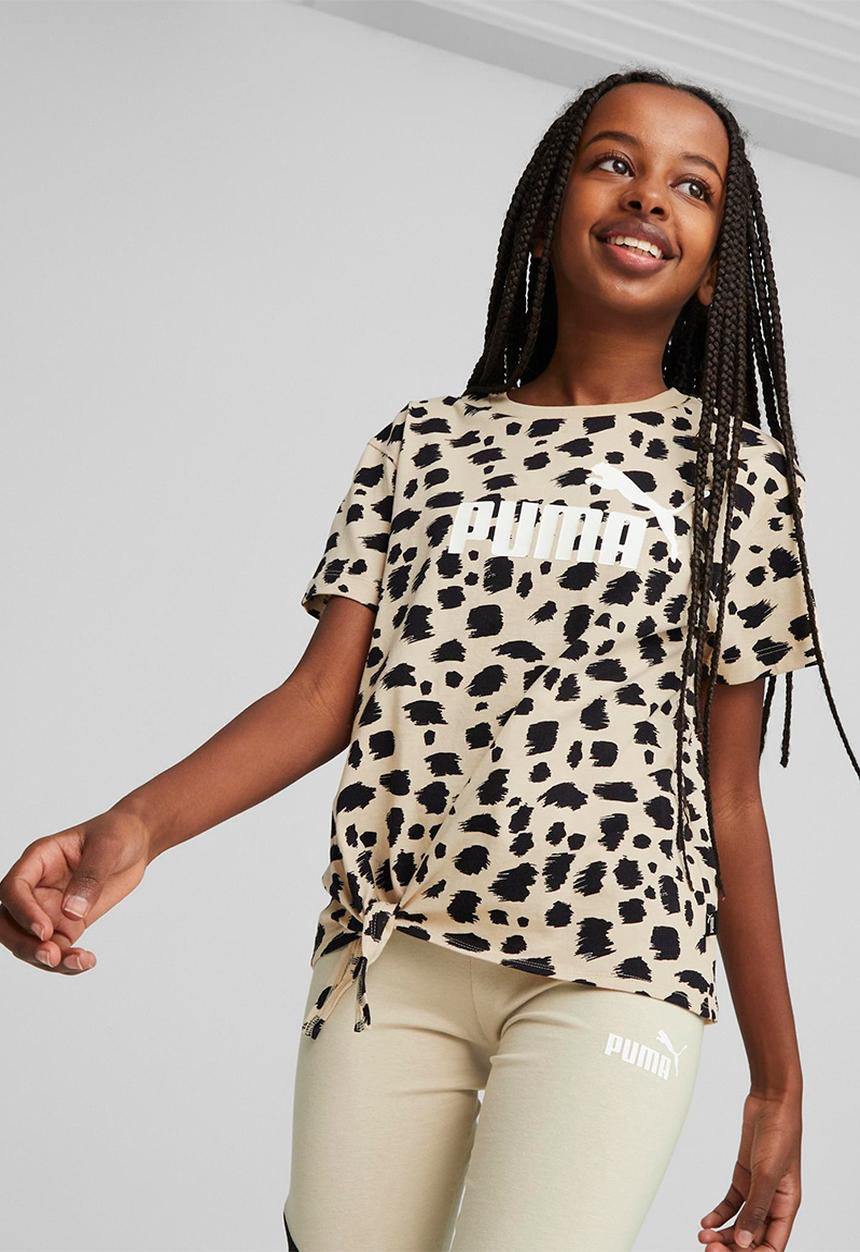 PUMA - Ess+ animal aop knotted tee g - granola