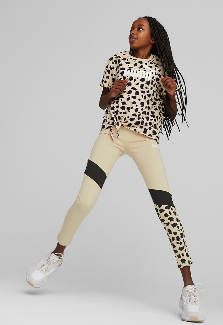PUMA - Ess+ animal aop knotted tee g - granola