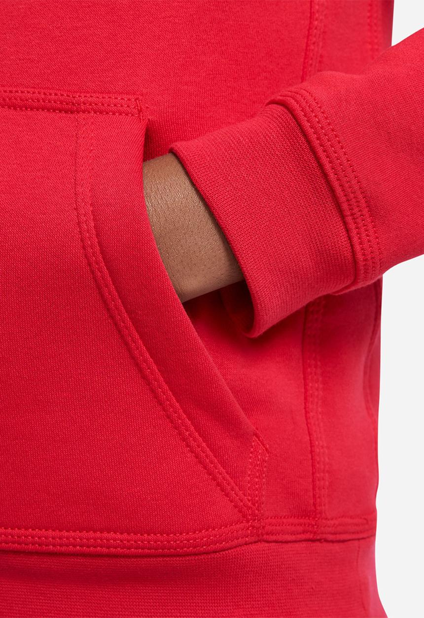 Nike - B nsw hoodie po club - unvred/white