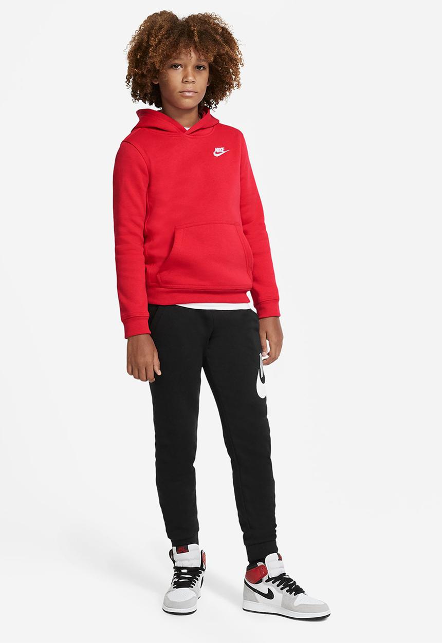 Nike - B nsw hoodie po club - unvred/white