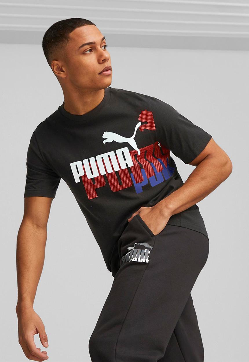 PUMA - Ess+ logo power tee - puma black-warm earth