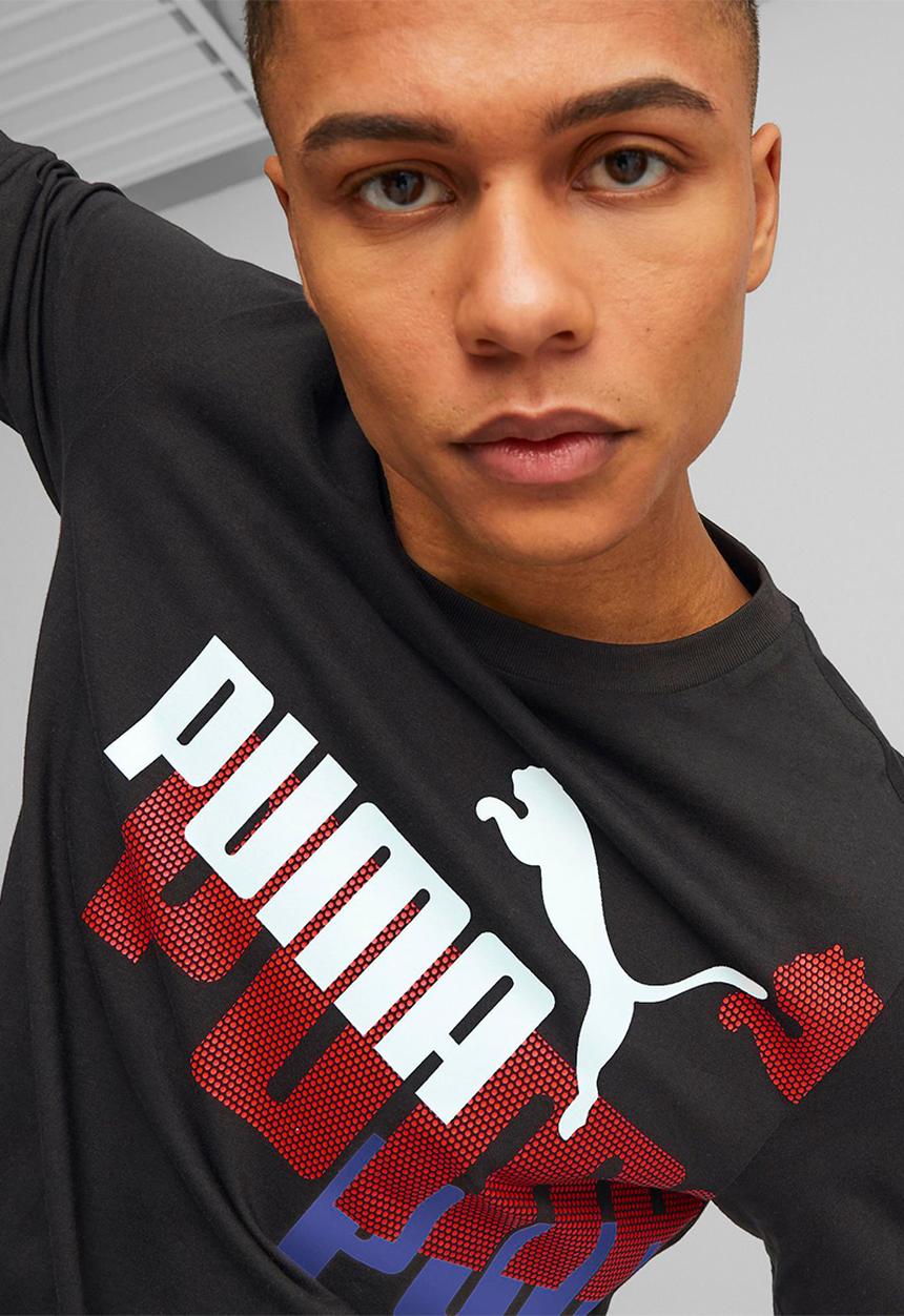 PUMA - Ess+ logo power tee - puma black-warm earth