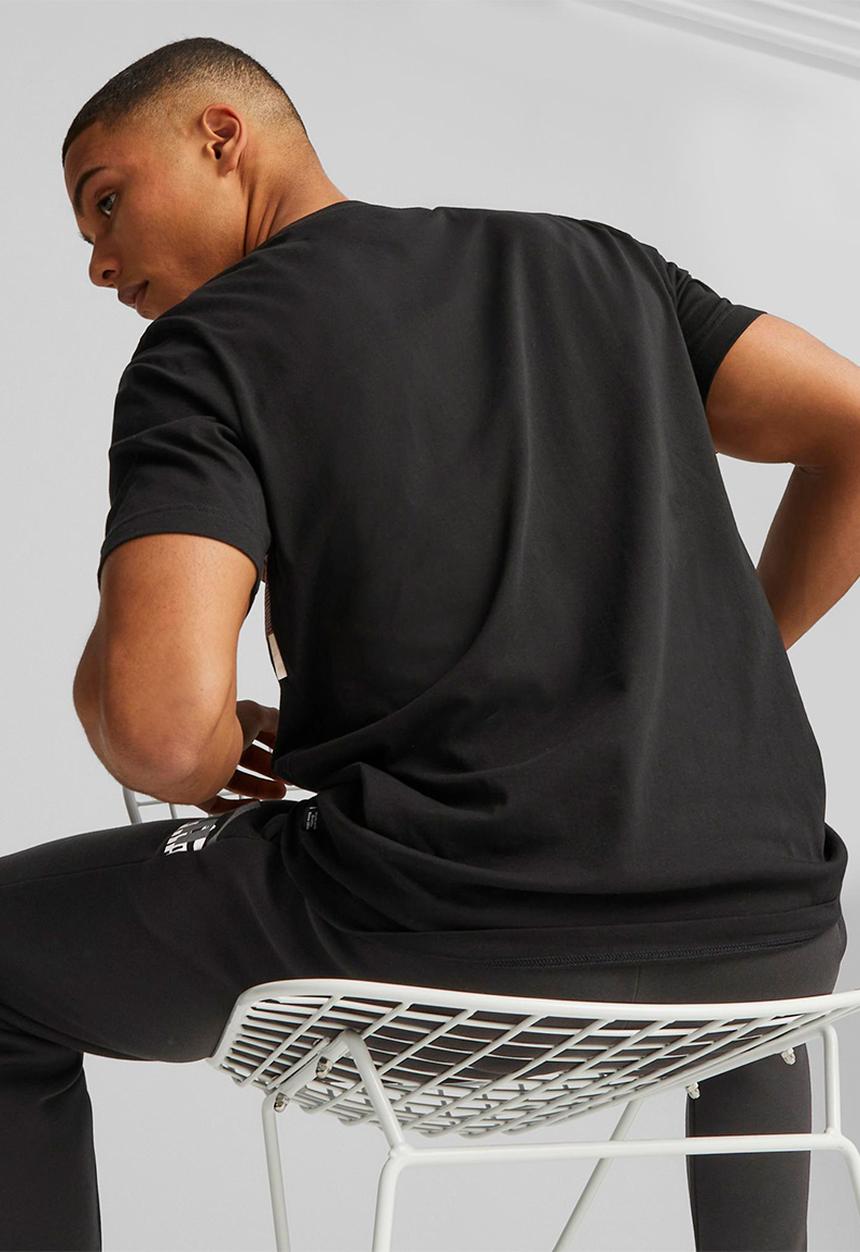 PUMA - Ess+ logo power tee - puma black-warm earth