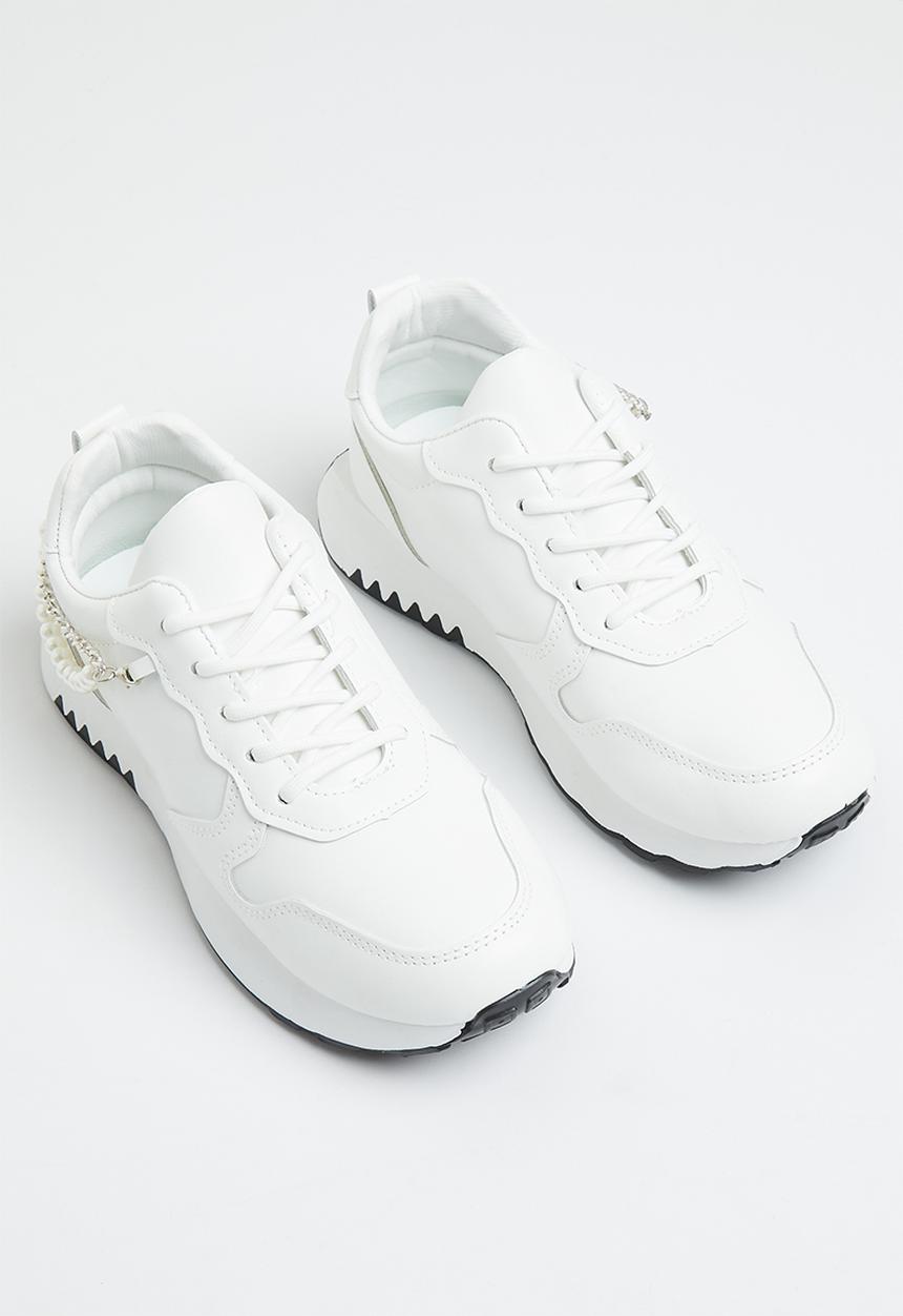 Jada - Pearl detail sneaker - white
