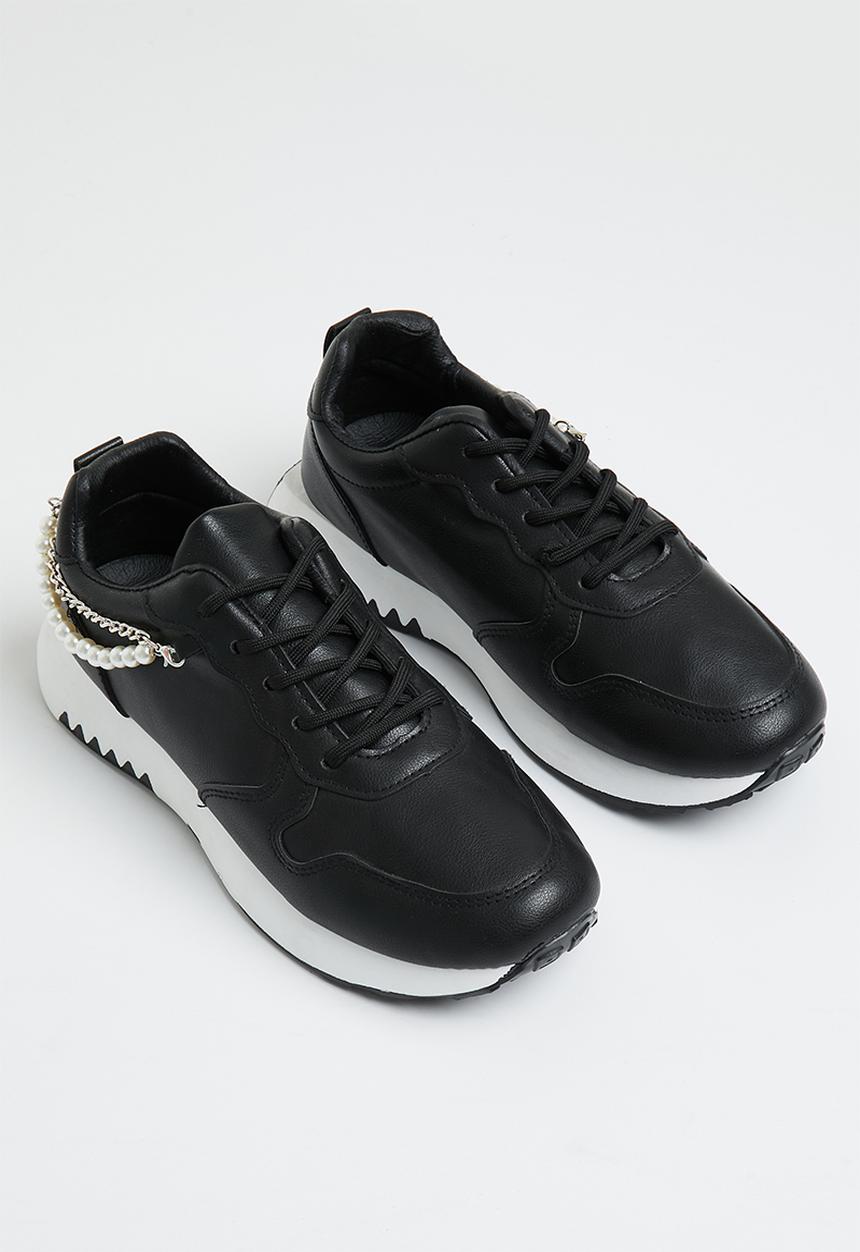 Jada - Pearl detail sneaker - black