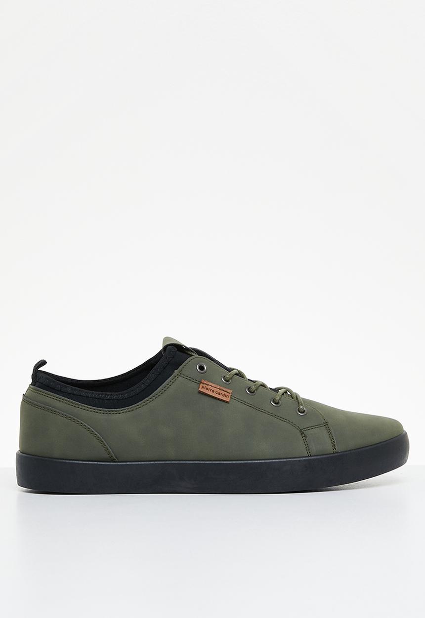 Pierre Cardin - Mens sneaker leather - black olive