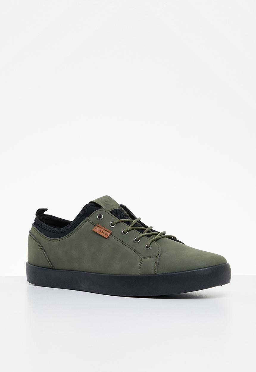 Pierre Cardin - Mens sneaker leather - black olive