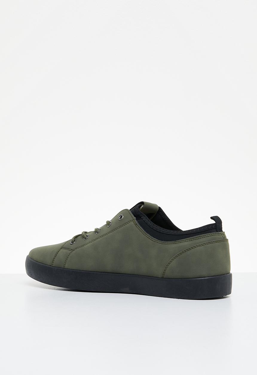 Pierre Cardin - Mens sneaker leather - black olive