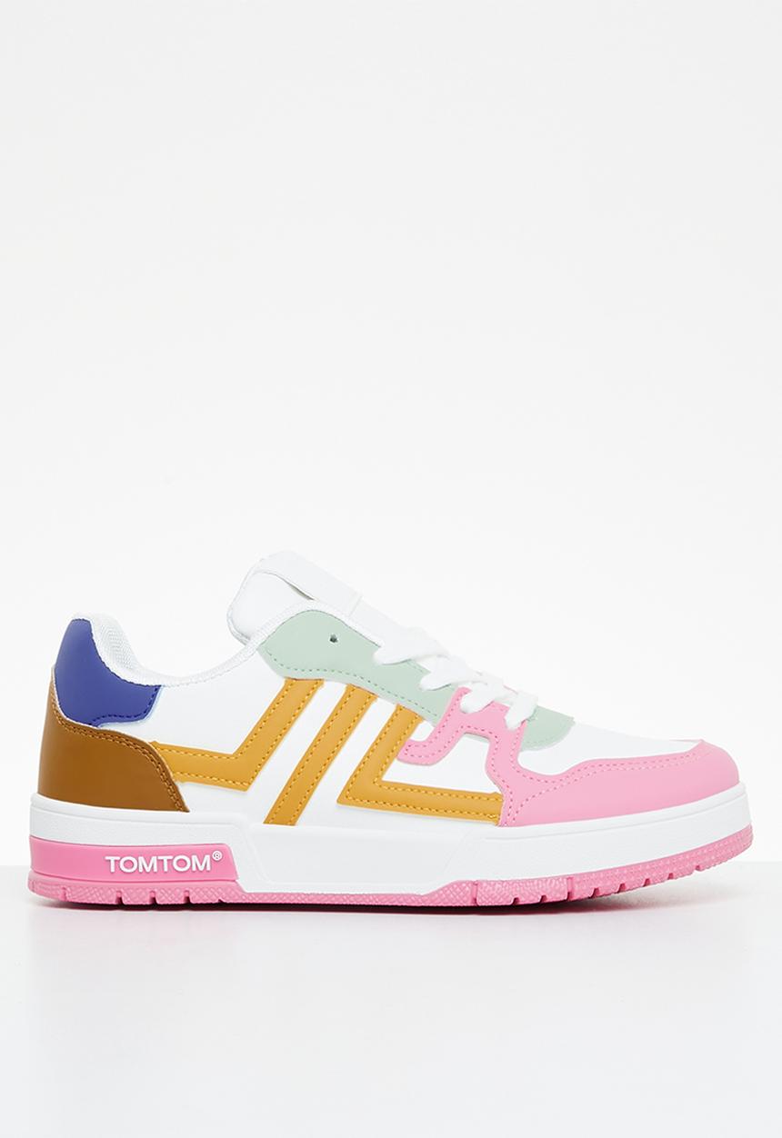 Tom Tom - Low cut colour block sneaker - white/sage/multi