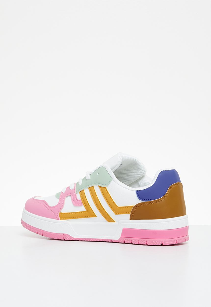 Tom Tom - Low cut colour block sneaker - white/sage/multi