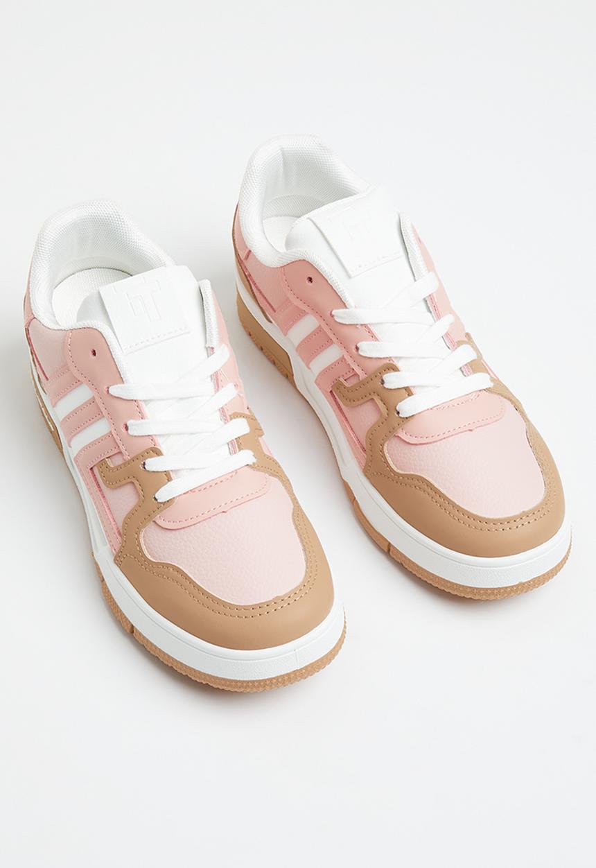 Tom Tom - Low cut colour block sneaker - mink/white multi