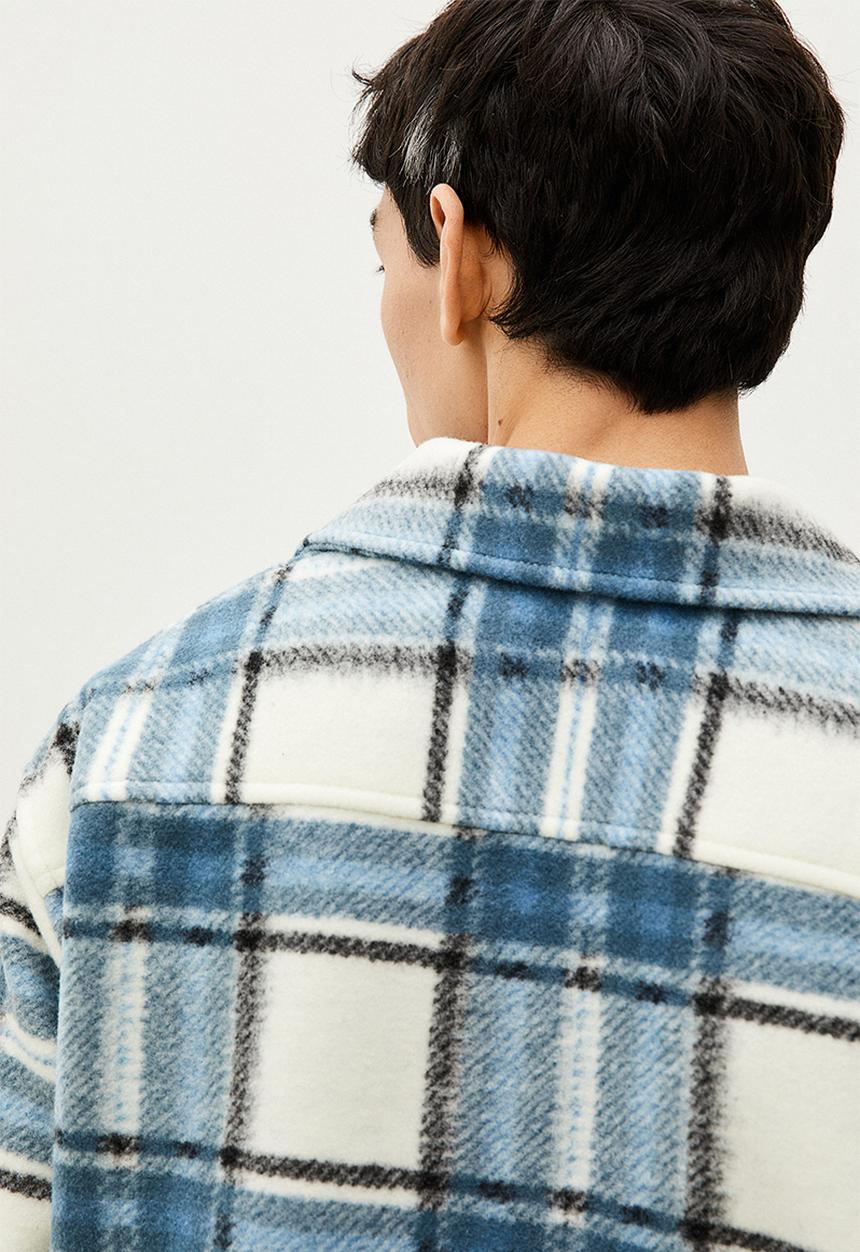 H&M - Relaxed fit overshirt - white/blue checked