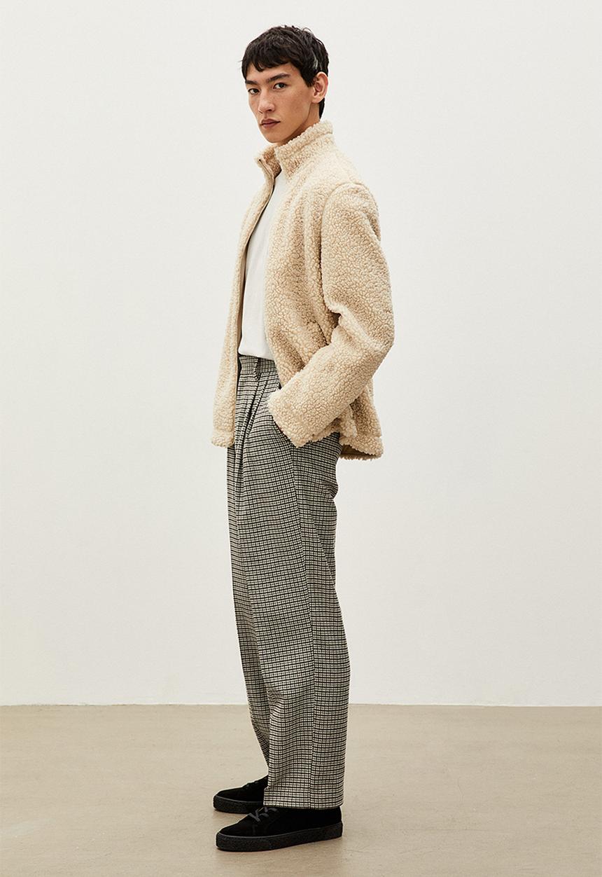 H&M - Relaxed fit wool-blend trousers - green/black checked