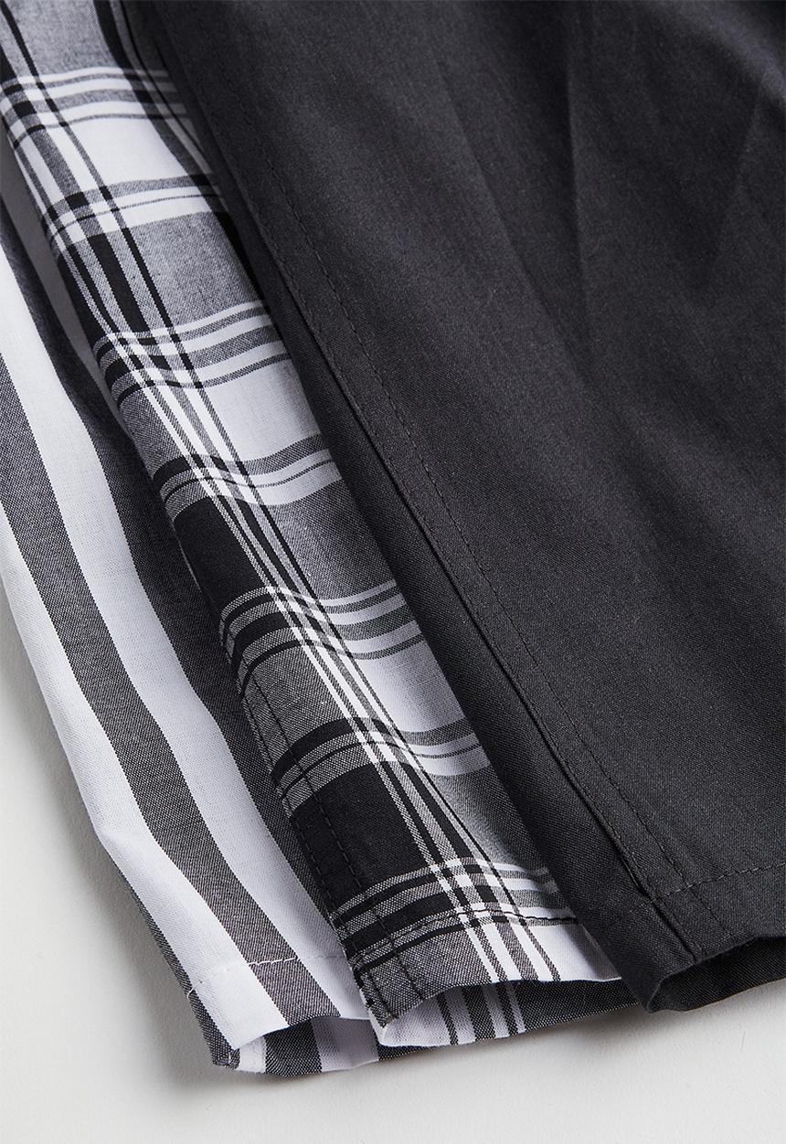 H&M - 3 Pack woven cotton boxer shorts - black/checked