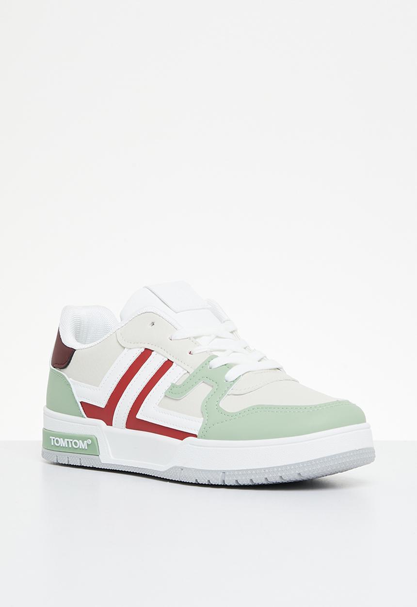 Tom Tom - Low cut colour block sneaker - beige/sage multi