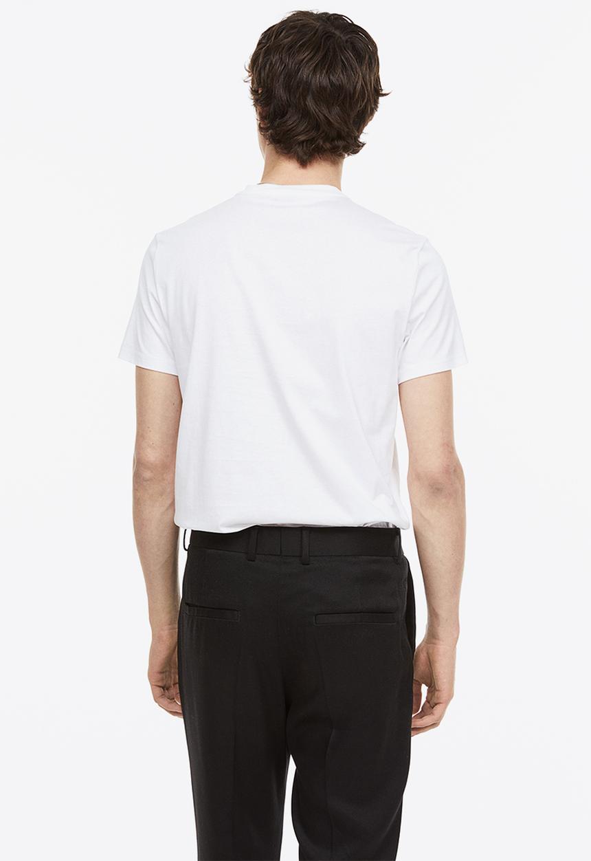 H&M - Slim fit pima cotton T-shirt - white