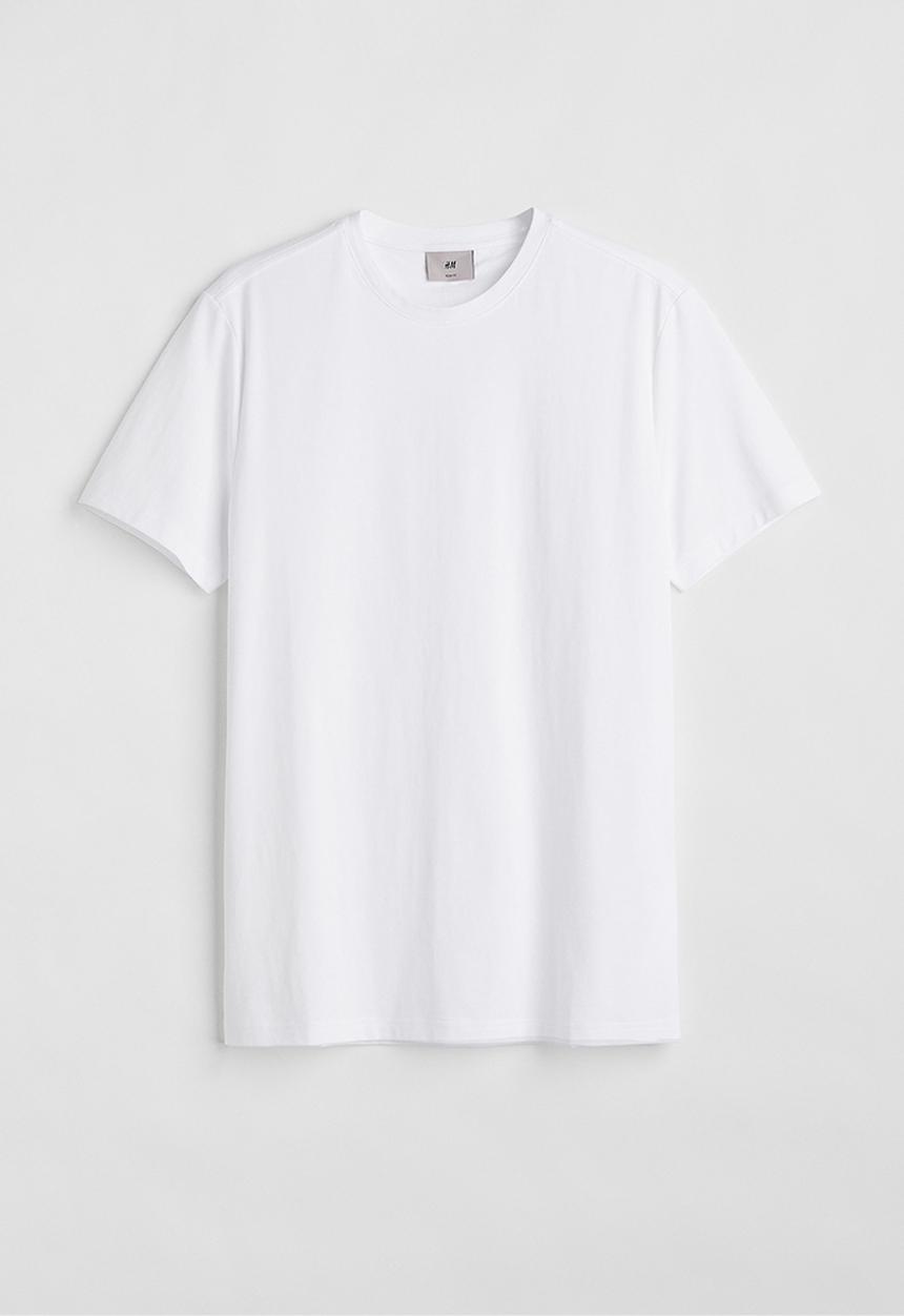 H&M - Slim fit pima cotton T-shirt - white