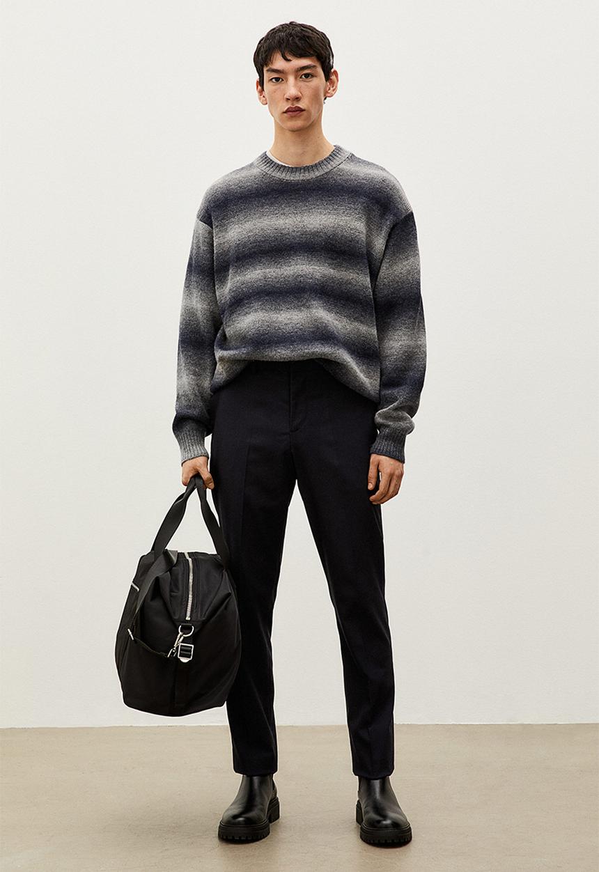 H&M - Relaxed fit jumper - dark blue/striped