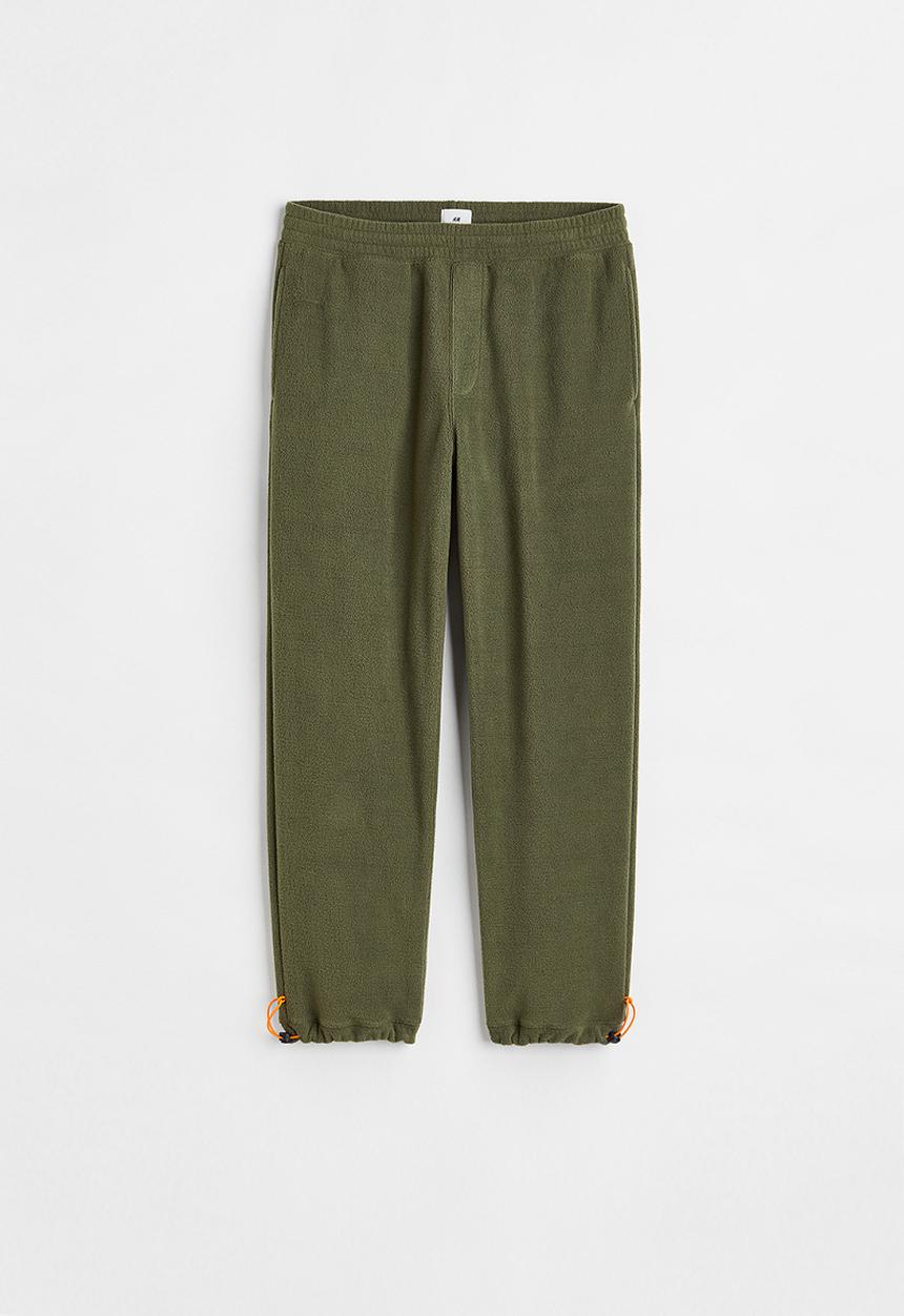H&M - Relaxed fit fleece joggers - khaki green