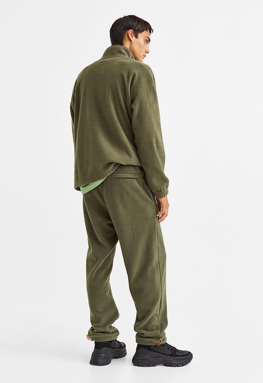 H&M - Relaxed fit fleece joggers - khaki green