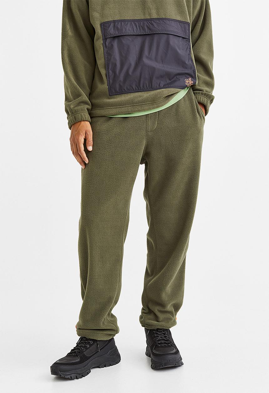 H&M - Relaxed fit fleece joggers - khaki green