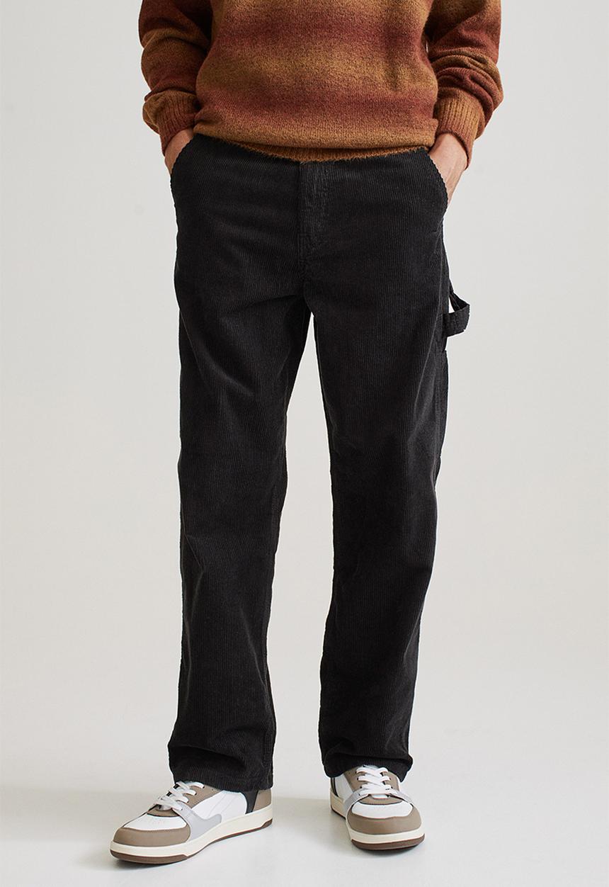 H&M - Relaxed fit corduroy trousers - black