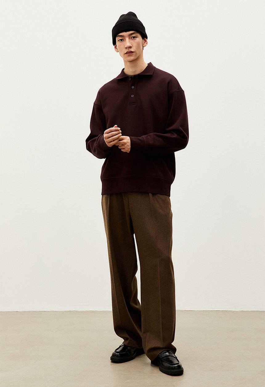 H&M - Relaxed fit polo shirt - burgundy