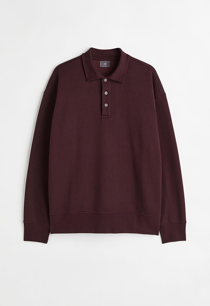 H&M - Relaxed fit polo shirt - burgundy