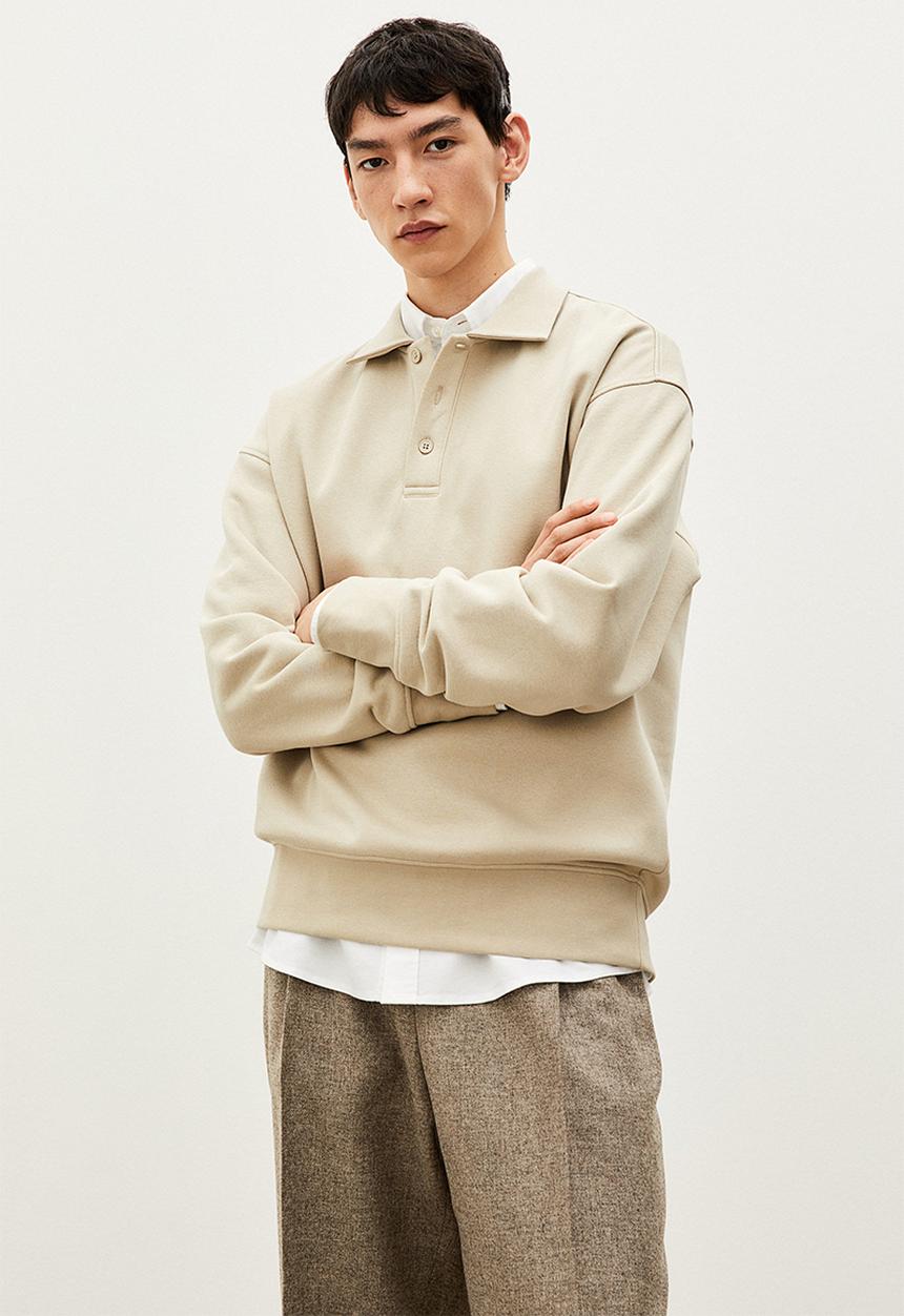 H&M - Relaxed fit polo shirt - light beige