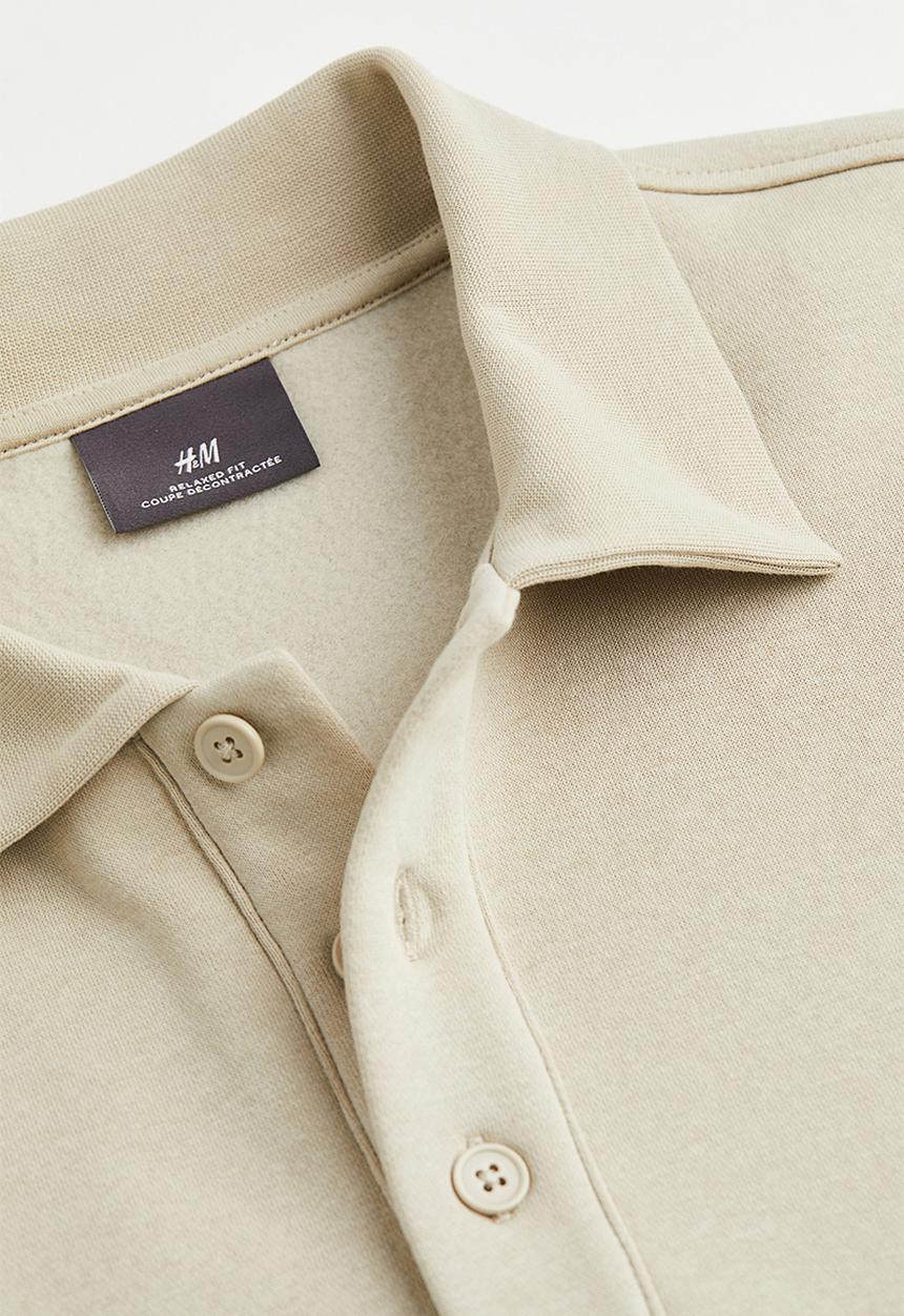 H&M - Relaxed fit polo shirt - light beige