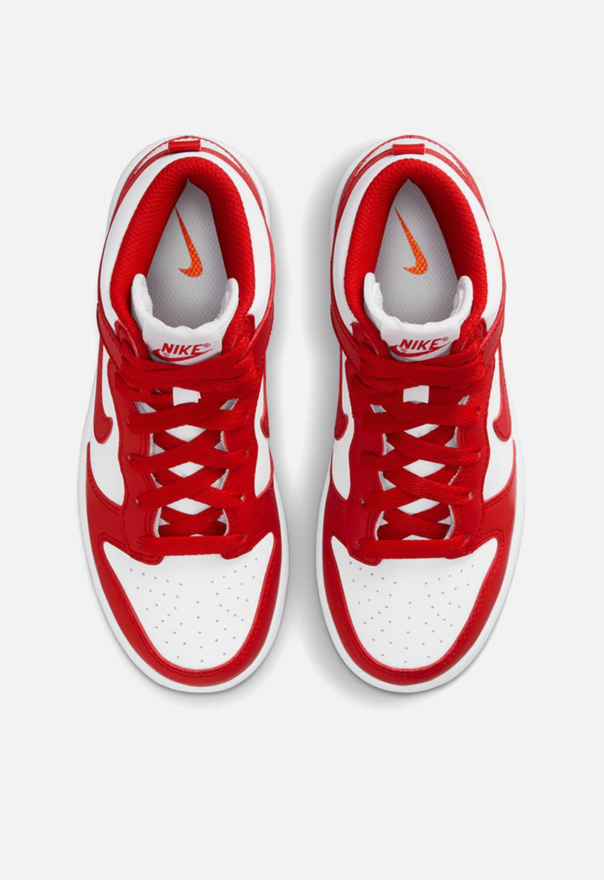 Nike - Nike dunk high - white/university red