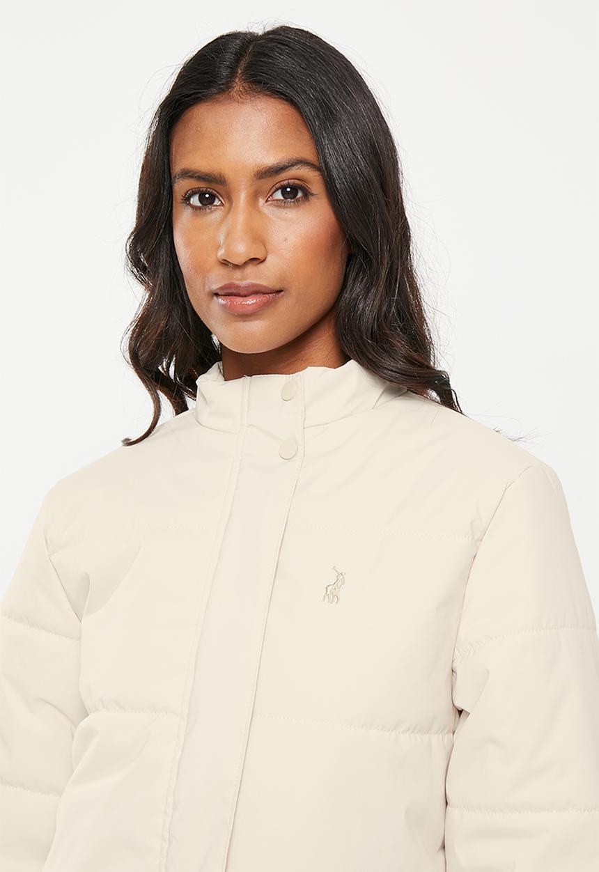 POLO - Wmn long sleeve puffer jacket - stone