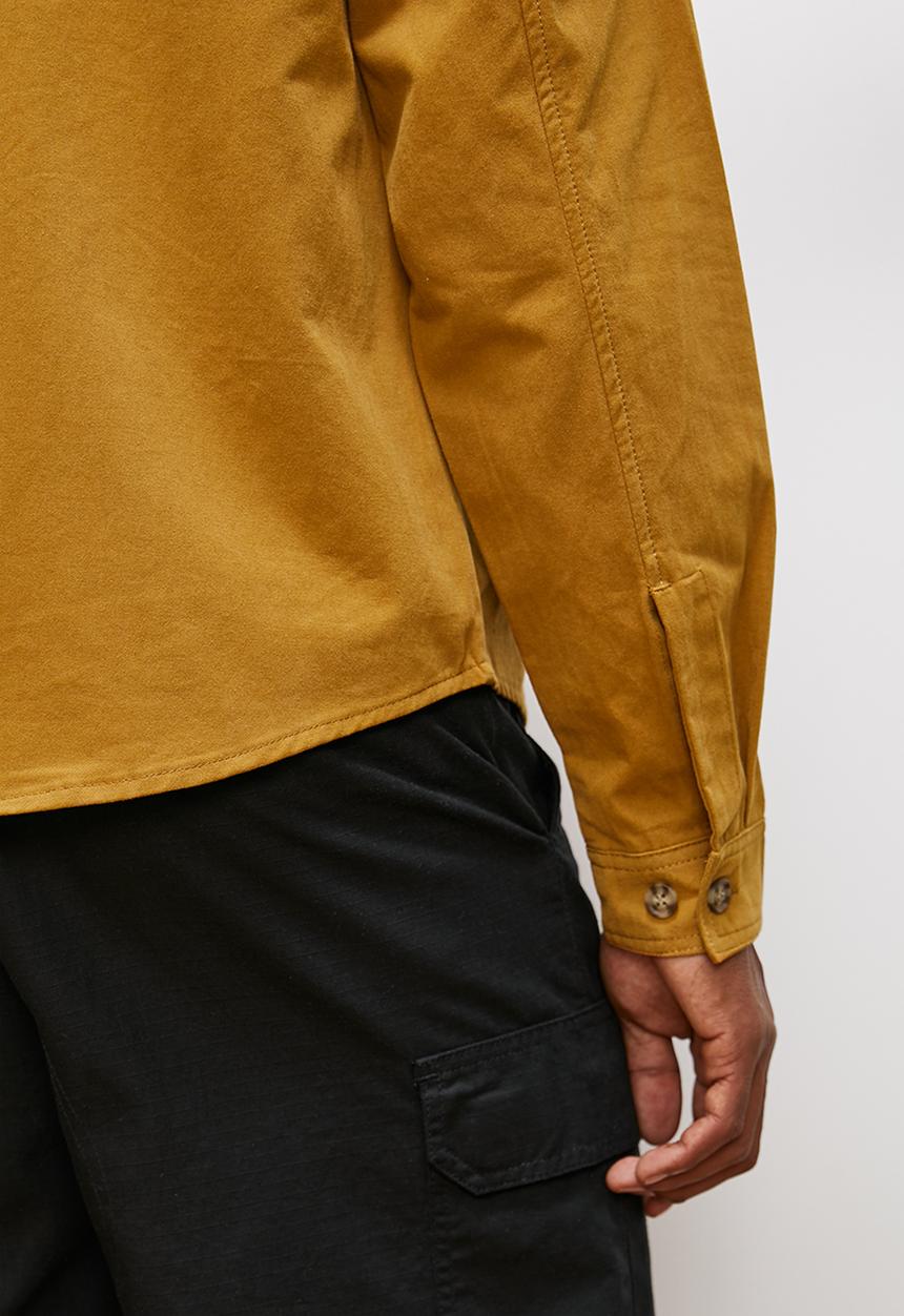 Lark & Crosse - Hooded peached twill shacket - taupe