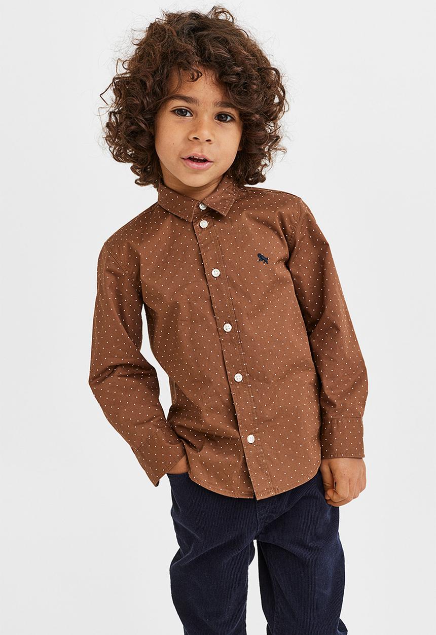 H&M - Cotton shirt - brown/spotted