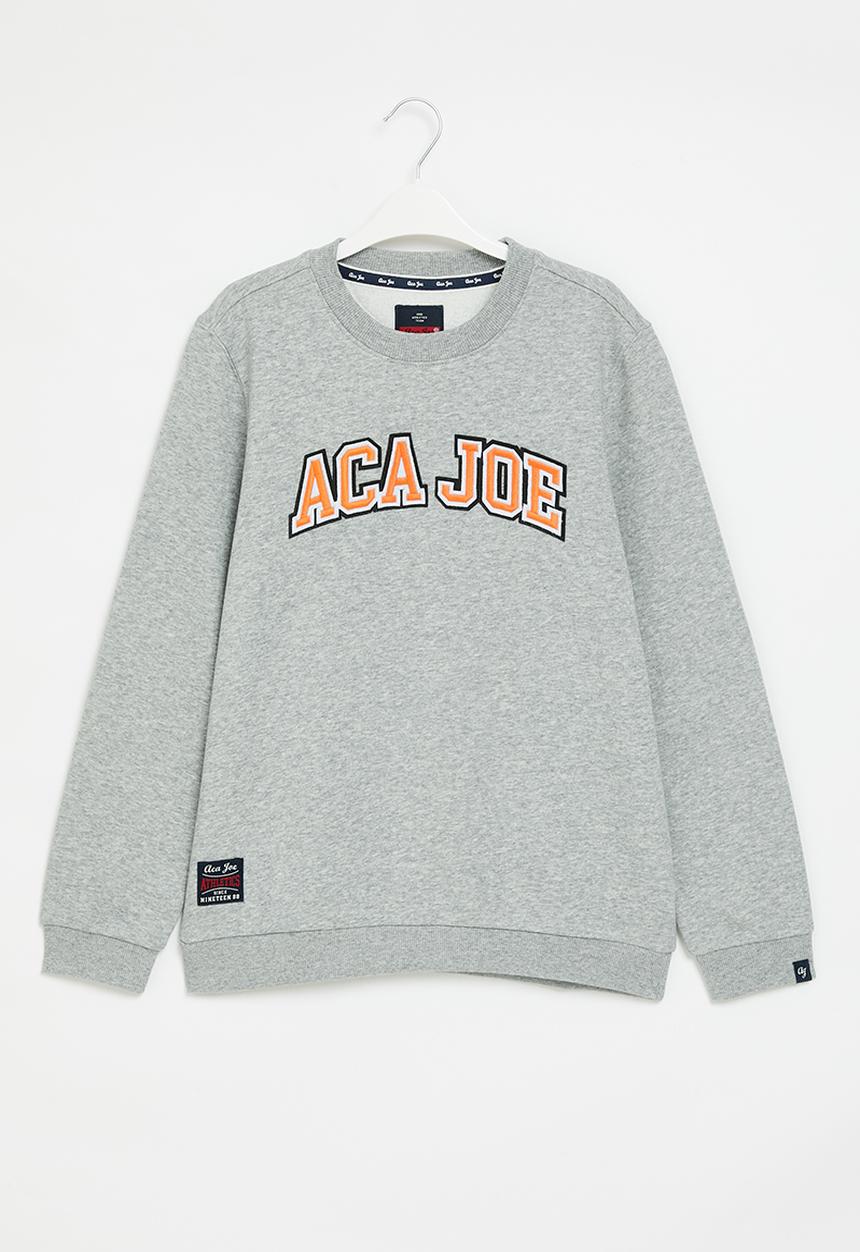 Aca Joe - Boys aca joe lazer cut crew sweater - grey melange