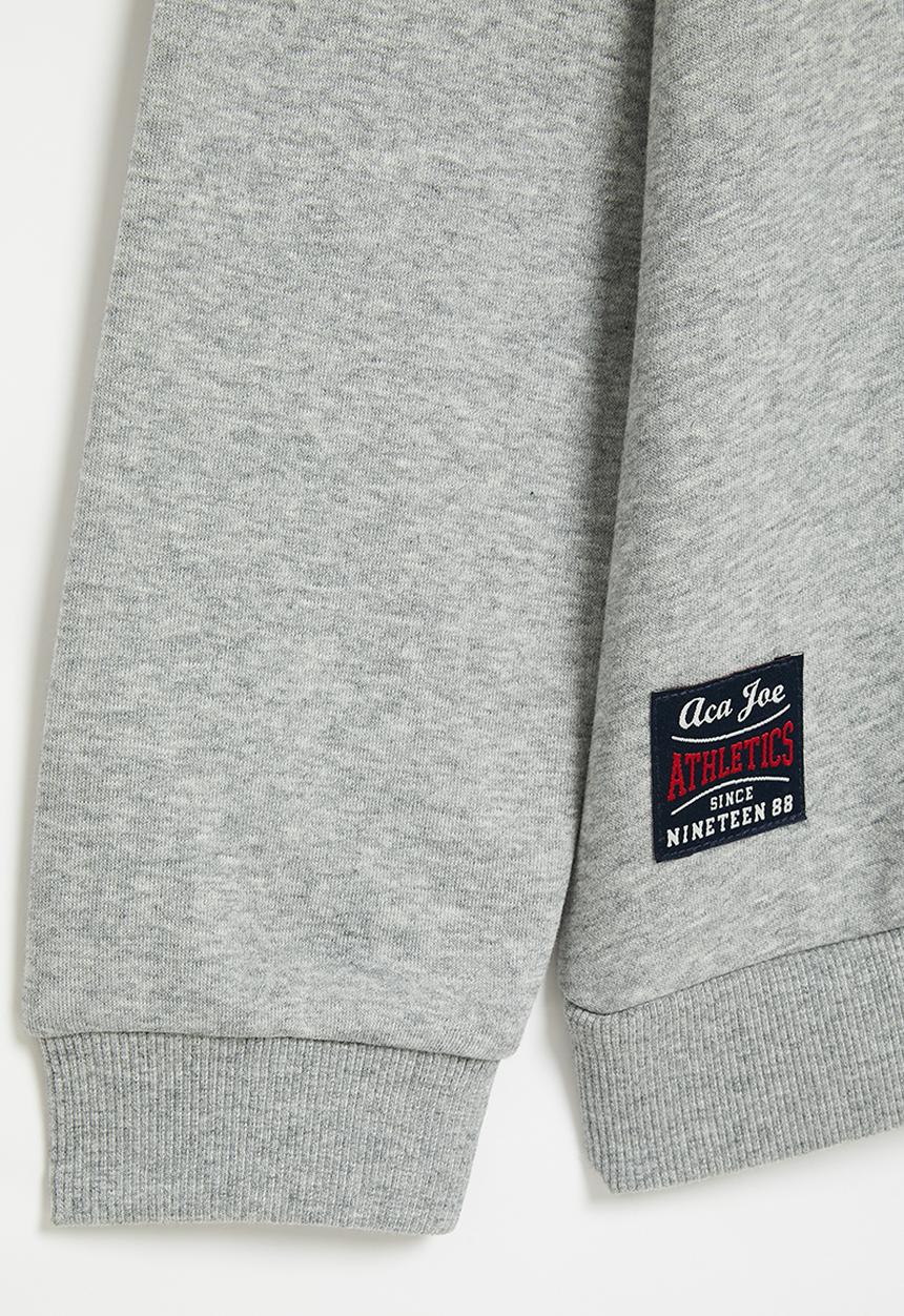 Aca Joe - Boys aca joe lazer cut crew sweater - grey melange