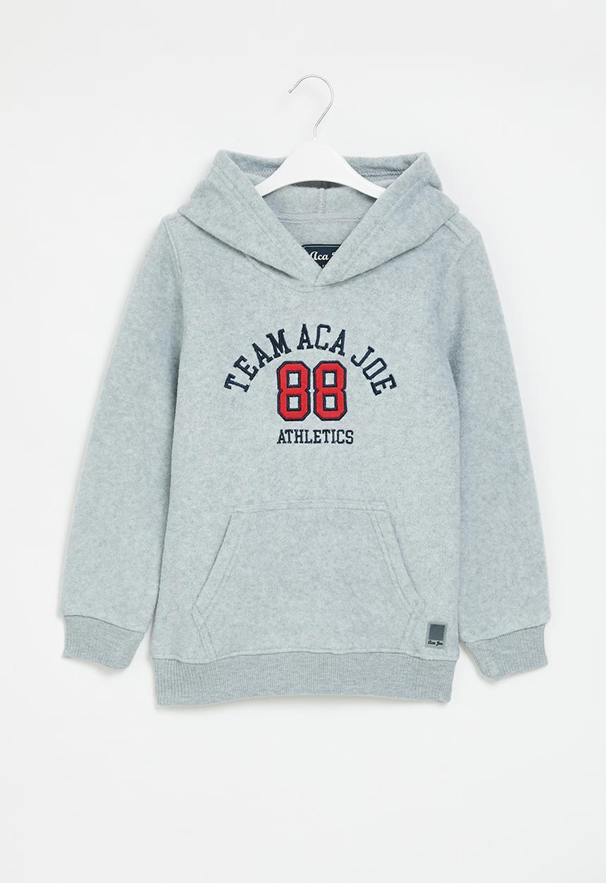 Aca Joe - Boys aca joe polar fleece applique core sweater - grey melange & red