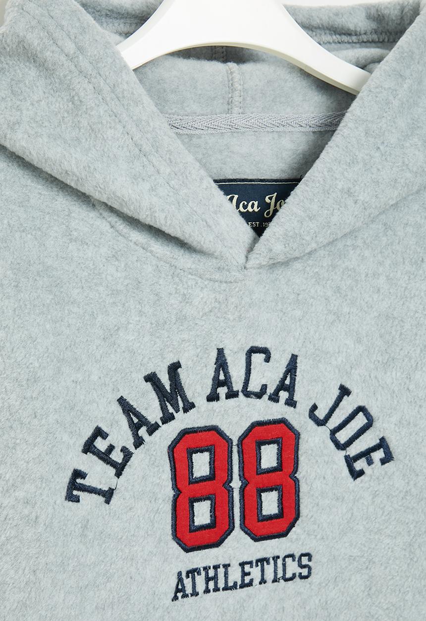 Aca Joe - Boys aca joe polar fleece applique core sweater - grey melange & red