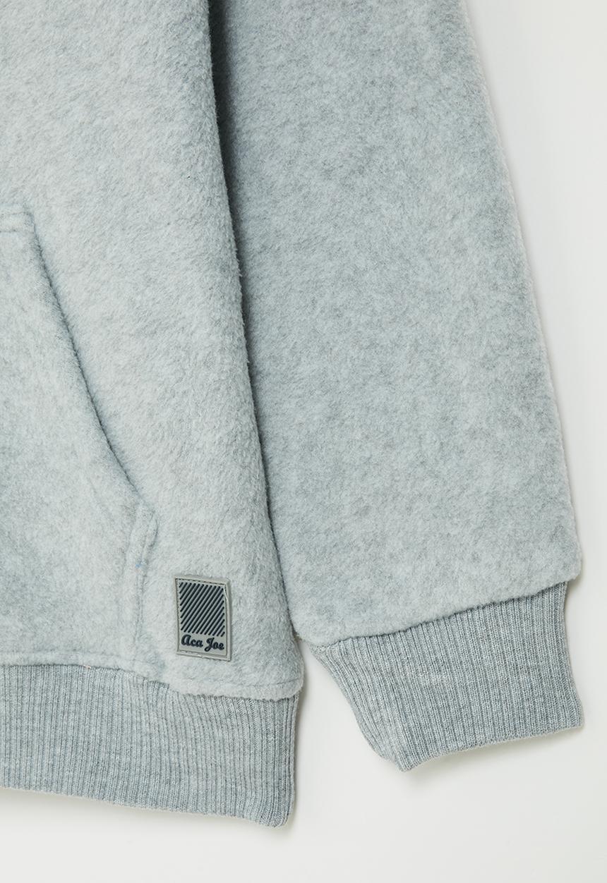 Aca Joe - Boys aca joe polar fleece applique core sweater - grey melange & red