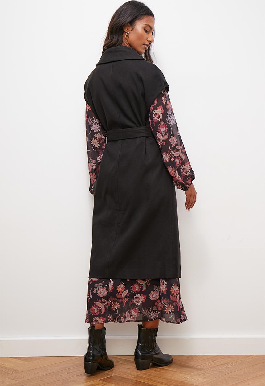 edit - Shawl coat - black