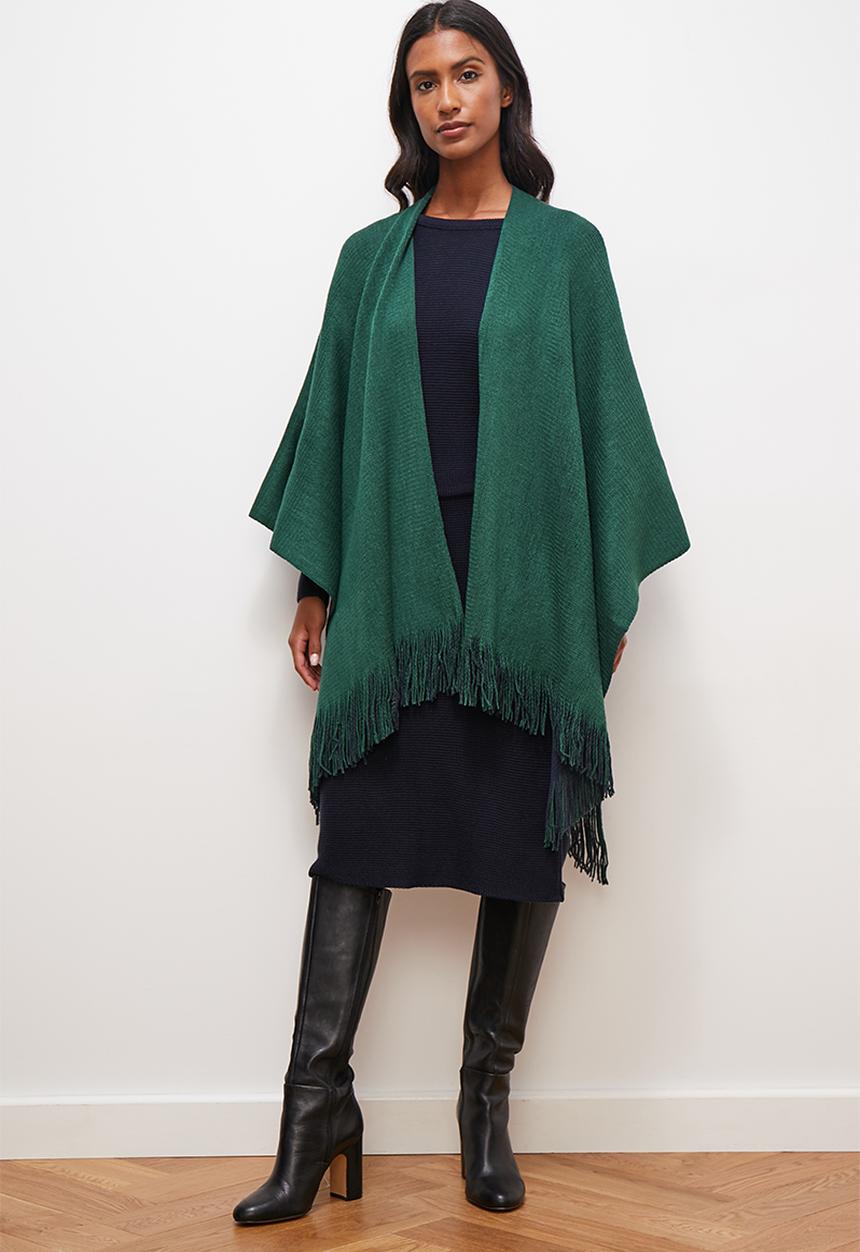 edit - Kensley poncho - green & navy