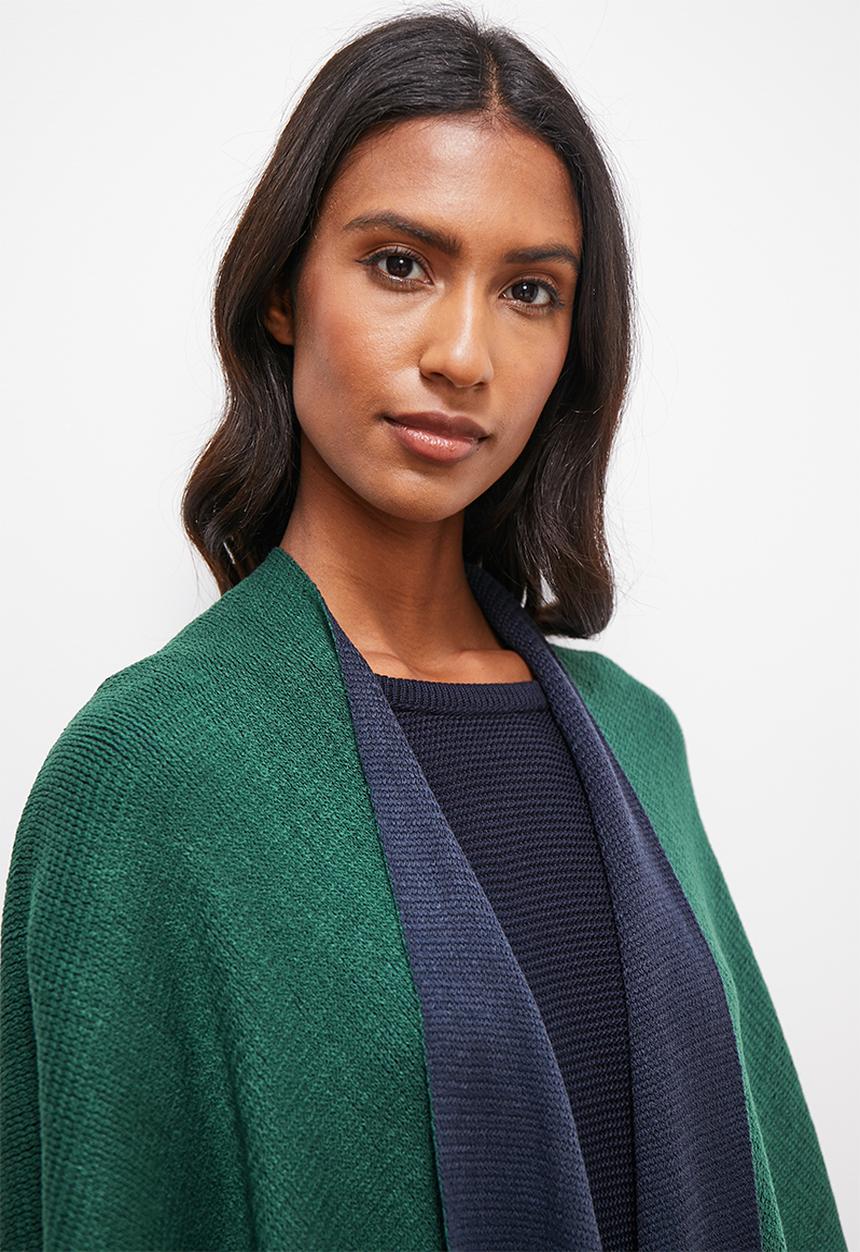 edit - Kensley poncho - green & navy