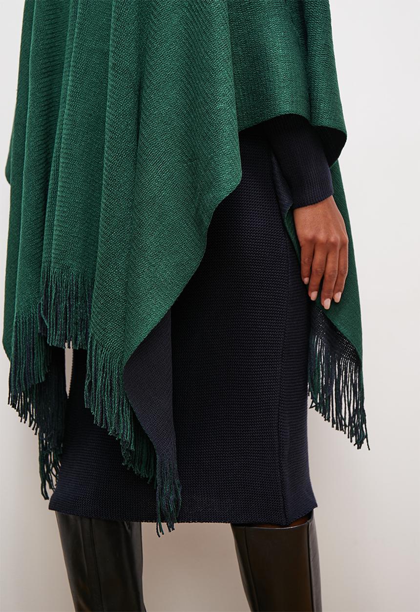 edit - Kensley poncho - green & navy