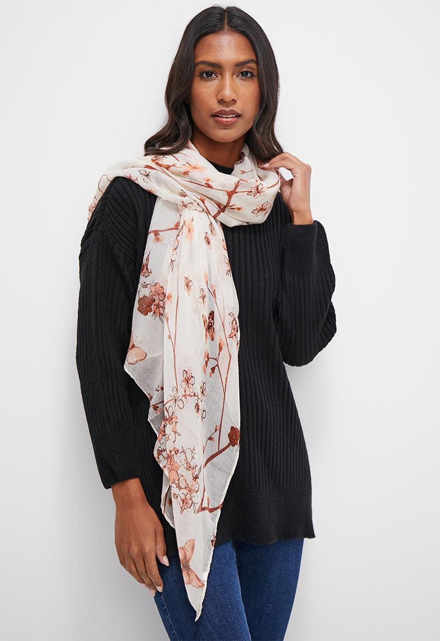 edit - Floral mid weight scarf - multi
